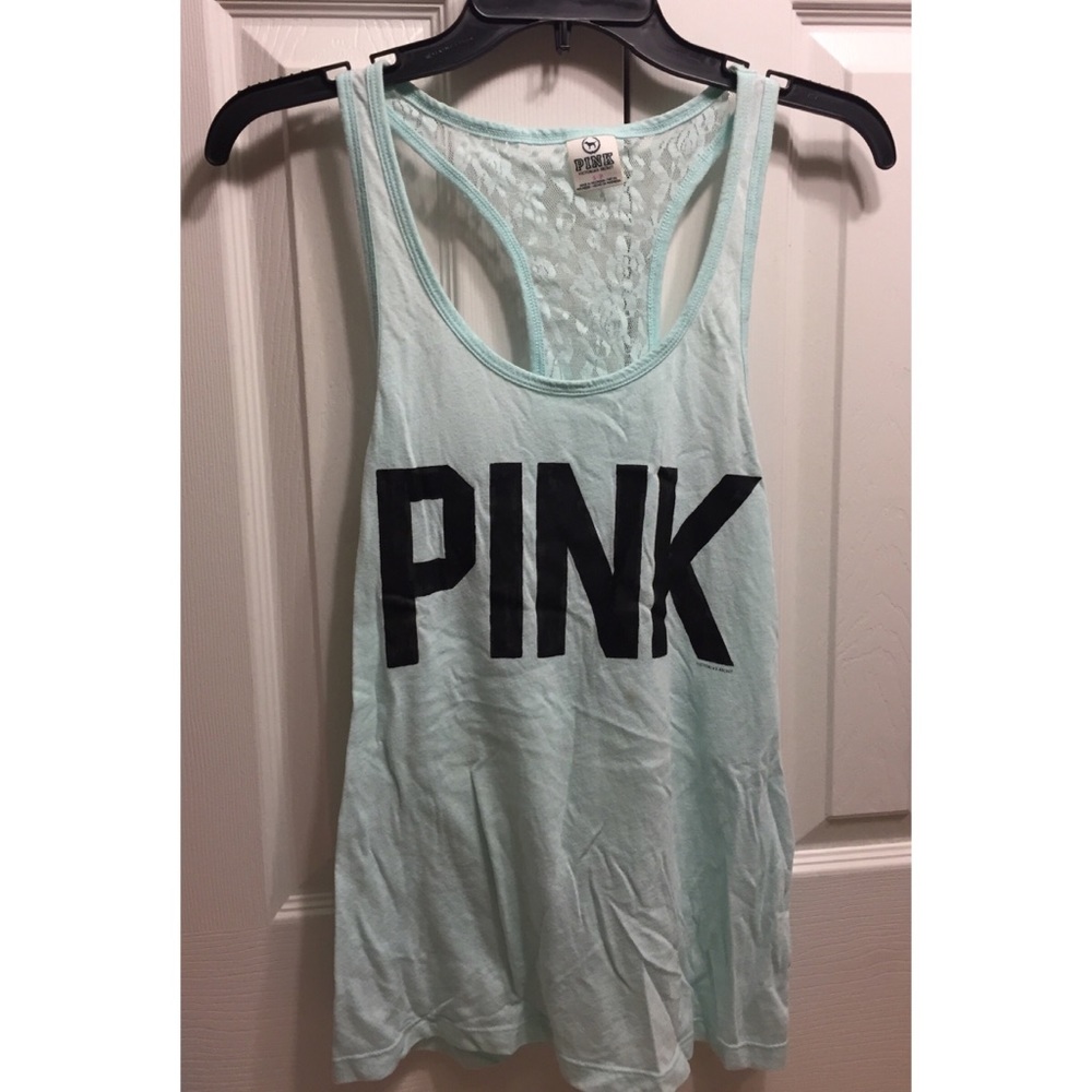 PINK Tank Top with Lace Back
